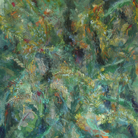 Fossil Forest, 2007, encaustic on panel, 66 x 60 inches