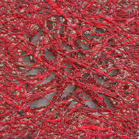 Lava, 2010, Ultralight, pigment dispersions, glass beads, and thread on canvas, 15 x 15 inches